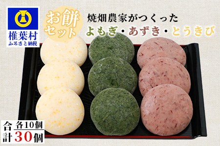 【ふるなび限定】焼畑農家がつくった3種のお餅セット(よもぎもち あずきもち とうきびもち) YS-55