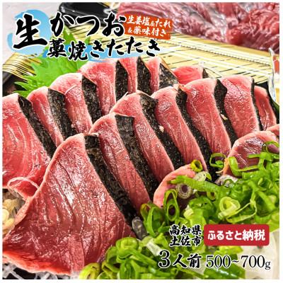 ふるさと納税 土佐市 生かつおの藁焼きたたき食べ比べセット(生姜塩・タレ・薬味付き)