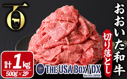 おおいた和牛 切り落とし THE USA Box/DX(500g×2P) 牛肉 黒毛和牛 A4 お肉【114004300】【一般社団法人　地域商社USA】