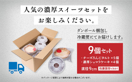チーズりんごタルト&濃厚ショコラケーキ 計9個セット【飯田川つくし苑】