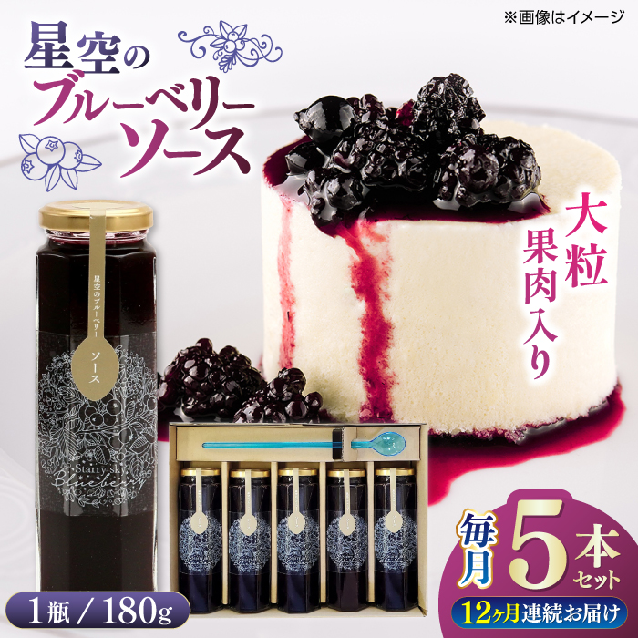 【全12回定期便】星空の ブルーベリーソース 5本セット 180ｇ×5【清和の恵み工房】 [YAA010]
