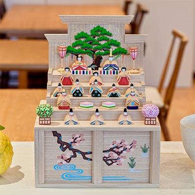 ふるさと納税 天理市 奈良一刀彫　段雛　小