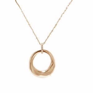 K18ピンクゴールド高級ダイヤモンドペンダント 揺れるデザイン【53840-3】