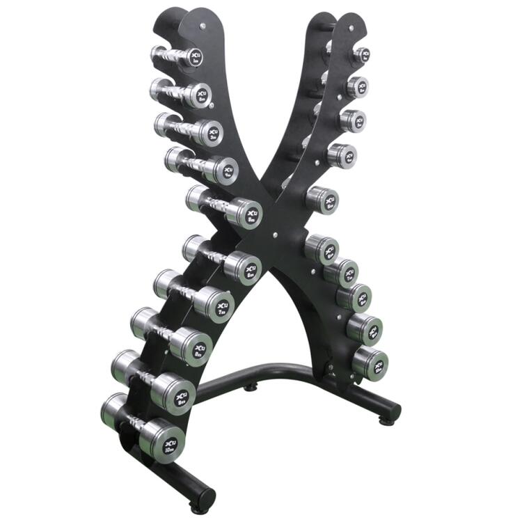 【ふるさと納税】X-TJ CMD1 クロームダンベルセット(1〜10kg)ラック別 ｜トレーニング フィットネス 器具 筋トレ スポーツ 運動 ダイエット ※北海道・沖縄・離島への配送不可