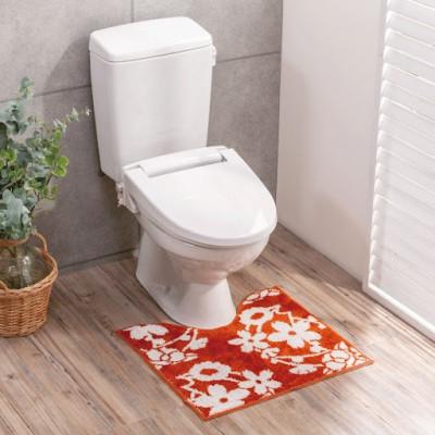 ふるさと納税 海南市 運気を呼び込む古典柄普通トイレマット　テラコッタ
