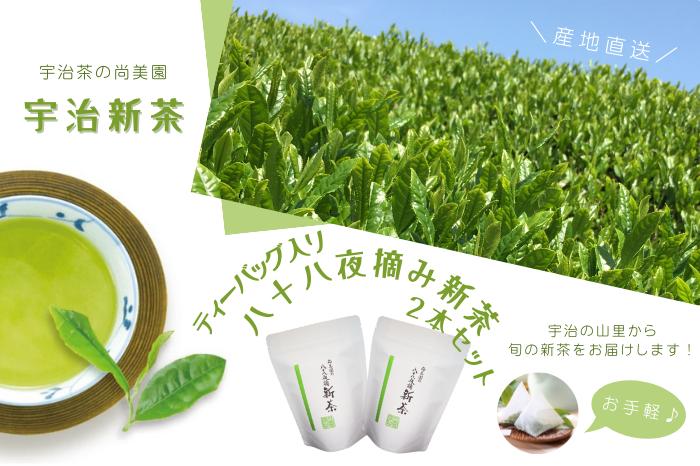 【2025年先行受付 宇治新茶】ティーバッグ入り八十八夜摘み新茶(4g×20袋)２本セット〈新茶 お茶 茶 緑茶 煎茶 八十八夜 ティーバッグ ティーパック 宇治茶 飲み比べ 飲料 日本茶 縁起物 加工食品〉 