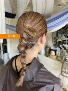 アクリル製 ヘアコーム clear beige（クリアベージュ） ヘアアクセサリー eME　tayu