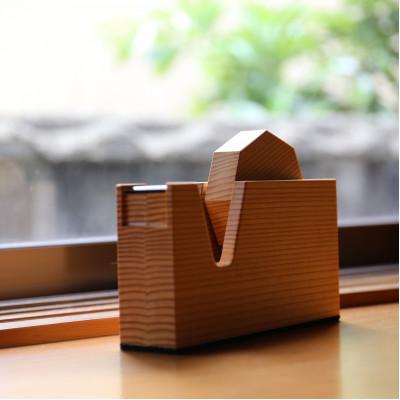 ふるさと納税 酒田市 木製テープカッター　スギ材