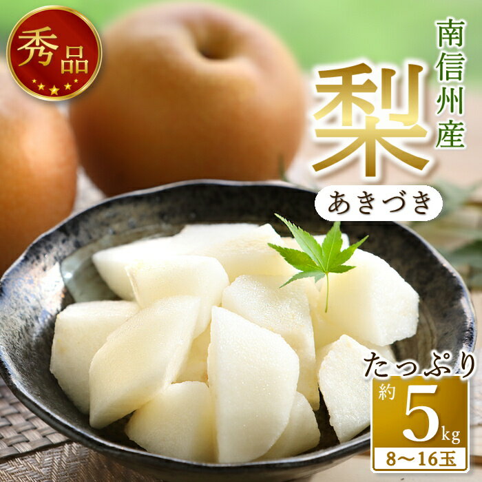 【ふるさと納税】【南信州産】梨「あきづき」秀品約5kg（8玉〜16玉）＜2025年9月中旬より発送＞【配送不可地域：離島】