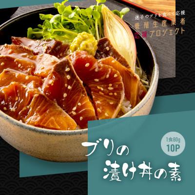 ふるさと納税 芸西村 高知の海鮮丼の素「ブリの漬け」1食80g×10Pセット 【コロナ応援企画】