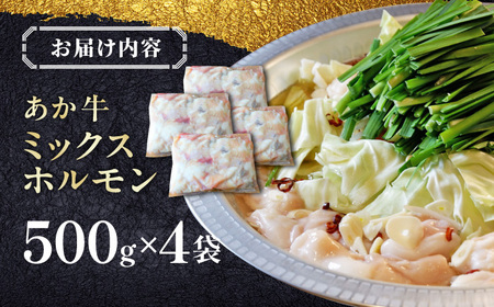 熊本和牛あか牛ホルモン 2㎏ 【有限会社 三協畜産】[YCG115]