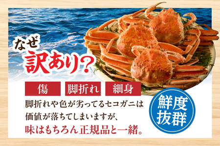 【先行予約】【訳あり】 兵庫県香住産 茹で セコガニ 1kg 冷凍 【令和8年11月中旬以降発送予定】 カニ 33-40