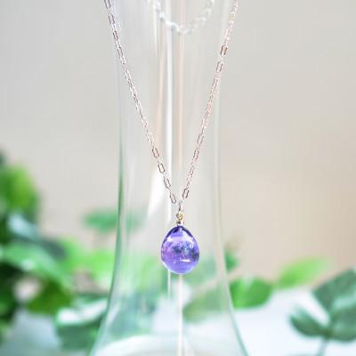 ふるさと納税 長沼町 【Soukore】ガラスアクセサリー・ラベンダー&トワイライト・ネックレス(シルバー) |  | 02