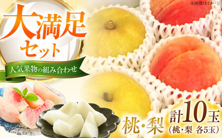 【先行予約】 藤渕果樹園の桃・梨セット 各5玉 〈2026年8月～発送〉 ／ 桃 もも 梨 なし フルーツ 果物 くだもの 季節のフルーツ 【株式会社内子フレッシュパークからり】[BKAD078]
