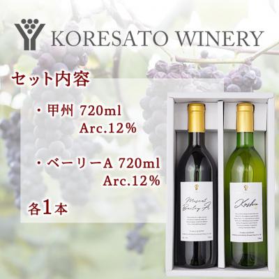 ふるさと納税 赤磐市 是里 ワイン 果実酒 甲州  ベーリーA 720ml 各1本[NO5765-1250] |  | 01