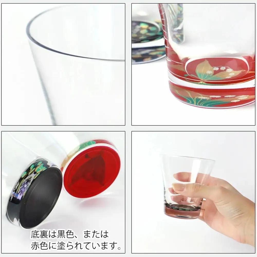 みよし漆器本舗 ぬりもん de Verre フリーグラス 単品 210ml 蒔絵 紀州塗り 赤／萩