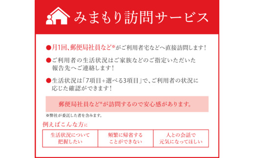 神埼市内みまもり訪問サービス(6ヶ月) 【支援 電話 防犯 お見守り 支援品 お礼の品 郵便局】(H068102)