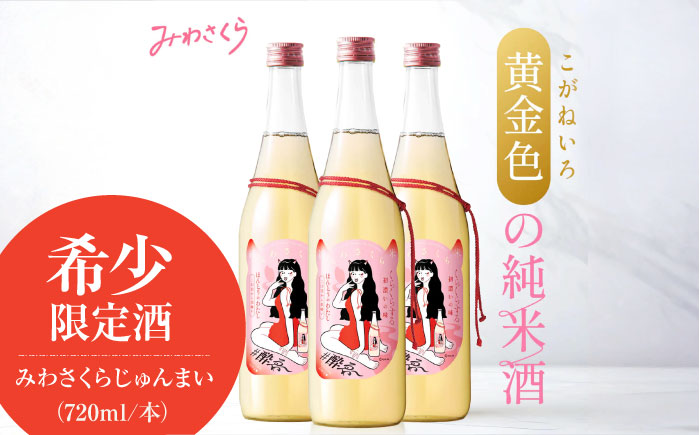 日本酒 くらくらする初濃いの味　みわさくらじゅんまい 720ml×3本 日本酒 お酒 人気 地酒 酒 純米酒 広島 三次市/美和桜酒造 [APBF009]