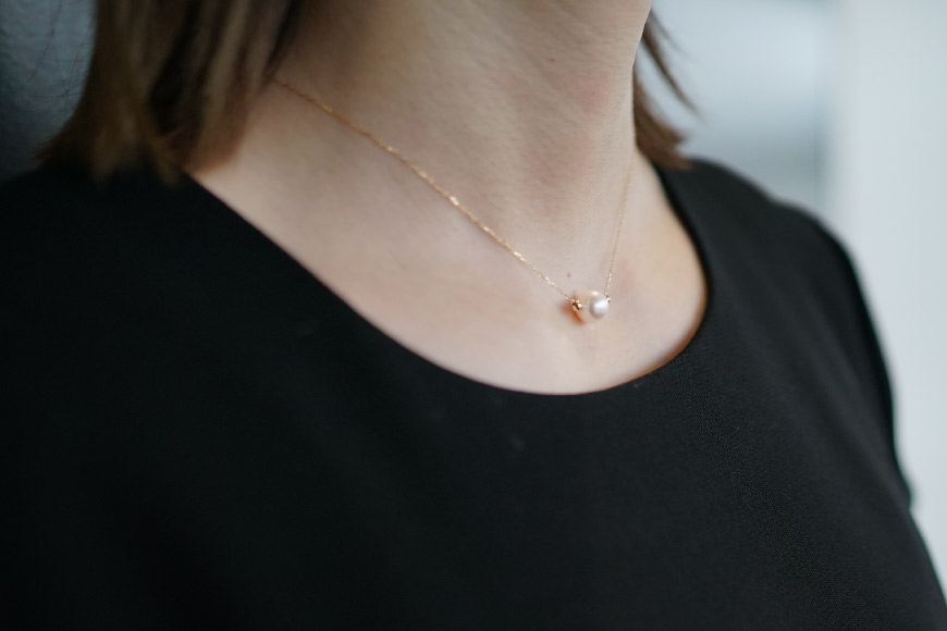 AF190 アコヤ真珠　1粒パールチェーンネックレス（9.0mm）_イメージ2