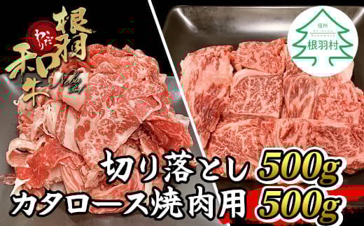 数量・期間限定★2026年1月発送分入荷！黒毛和牛 根羽こだわり和牛 切り落とし500g＆カタロース焼肉用500g 小分け 切り落とし 焼肉 13,000円