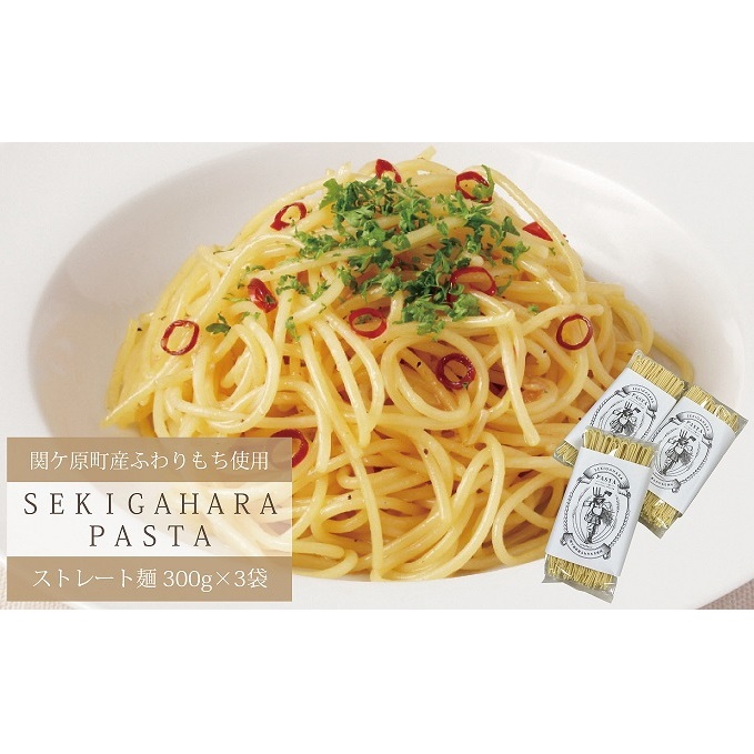 関ケ原町産ふわりもち使用 関ケ原パスタ（ストレート麺）計900g（300g×3袋 約9人前）