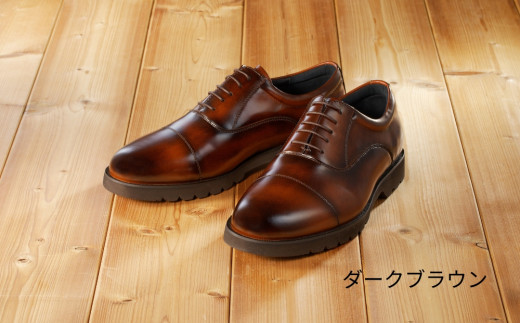 【匠の靴】超軽量 幅広6E本革ビジネスシューズTT-23G (サイズ：28.5cm　カラー：ダークブラウン)