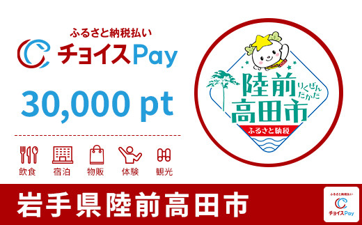 
            陸前高田市チョイスPay 30,000pt【会員限定のお礼の品】
          