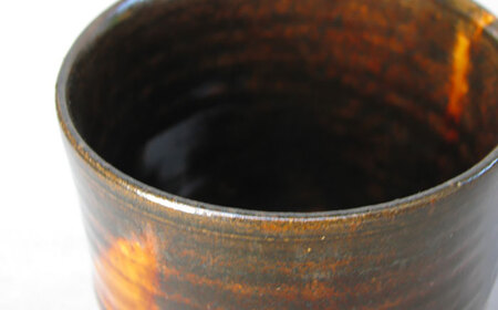 【瀬戸焼】鉄釉面取湯呑 【山長陶苑】 / 湯呑 湯呑み 食器 和食器 / 瀬戸市[BBBH040]