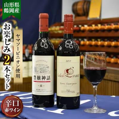 ふるさと納税 鶴岡市 赤ワイン　お楽しみ2本セット　(ソレイユ　ルバン　ヤマソービニオン・豊穣神話ヤマソービニオン)