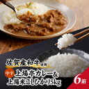 【ふるさと納税】【予約受付】上場米こしひかり5kg・上場亭カレー6箱セット（2024年9月～順次配送）