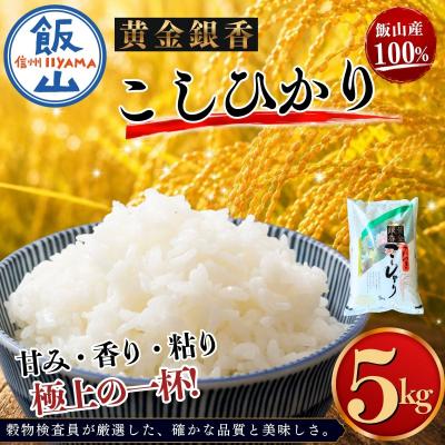 ふるさと納税 飯山市 【令和7年産】黄金銀香 飯山産 コシヒカリ 精米 5kg(5kg×1袋)