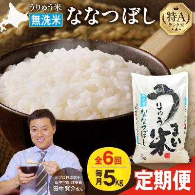 ふるさと納税 雨竜町 【R7新米!定期便全6回】うりゅう米 ななつぼし 無洗米 5kg(5kg×1袋)毎月1回お届け