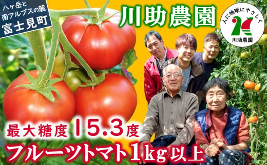 川助農園 最大糖度15.3度 フルーツトマト １kg以上 【 芸能人 御用達 美食家 グルメ 甘い 糖度 リコピン すこぶる高い 栄養価 厳選 希少 生フルーツ贅沢トマト ハイブリックストマト ハイパーブリックストマト 1kg 健康志向 美容 アンチエイジング 生活習慣病 予防 中性脂肪 血糖値 血圧 血液 サラサラ 善玉 血中 コレステロール 】 ★