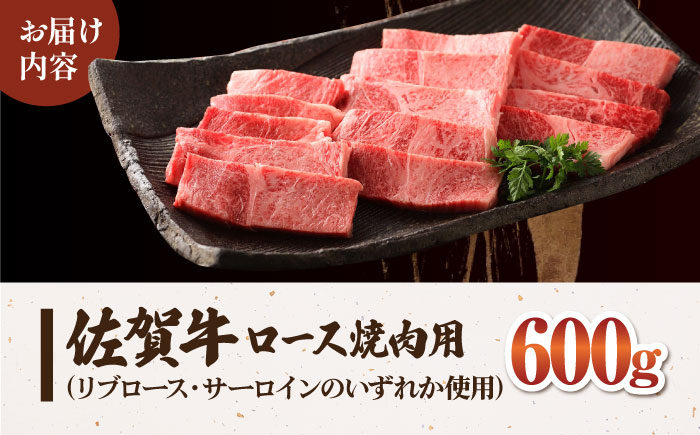 佐賀牛 ロース 焼肉用（600g）【肉の三栄】 [HAA013]