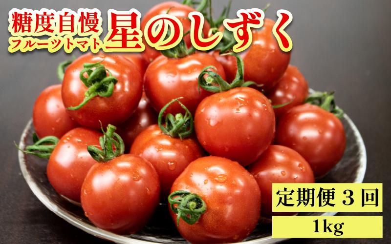 フルーツトマト トマト 定期便 3回 1kg 野菜 やさい トマト 薄皮 星のしずく 完熟 高糖度 糖度 8度 果物 スイーツ ジュース パスタ スパゲティー ソース サラダ ドレッシング 鍋 サンドイッチ ハンバーガー ピザ カレー ギフト 贈答 プレゼント お取り寄せ グルメ 送料無料 徳島県 阿波市 原田トマト