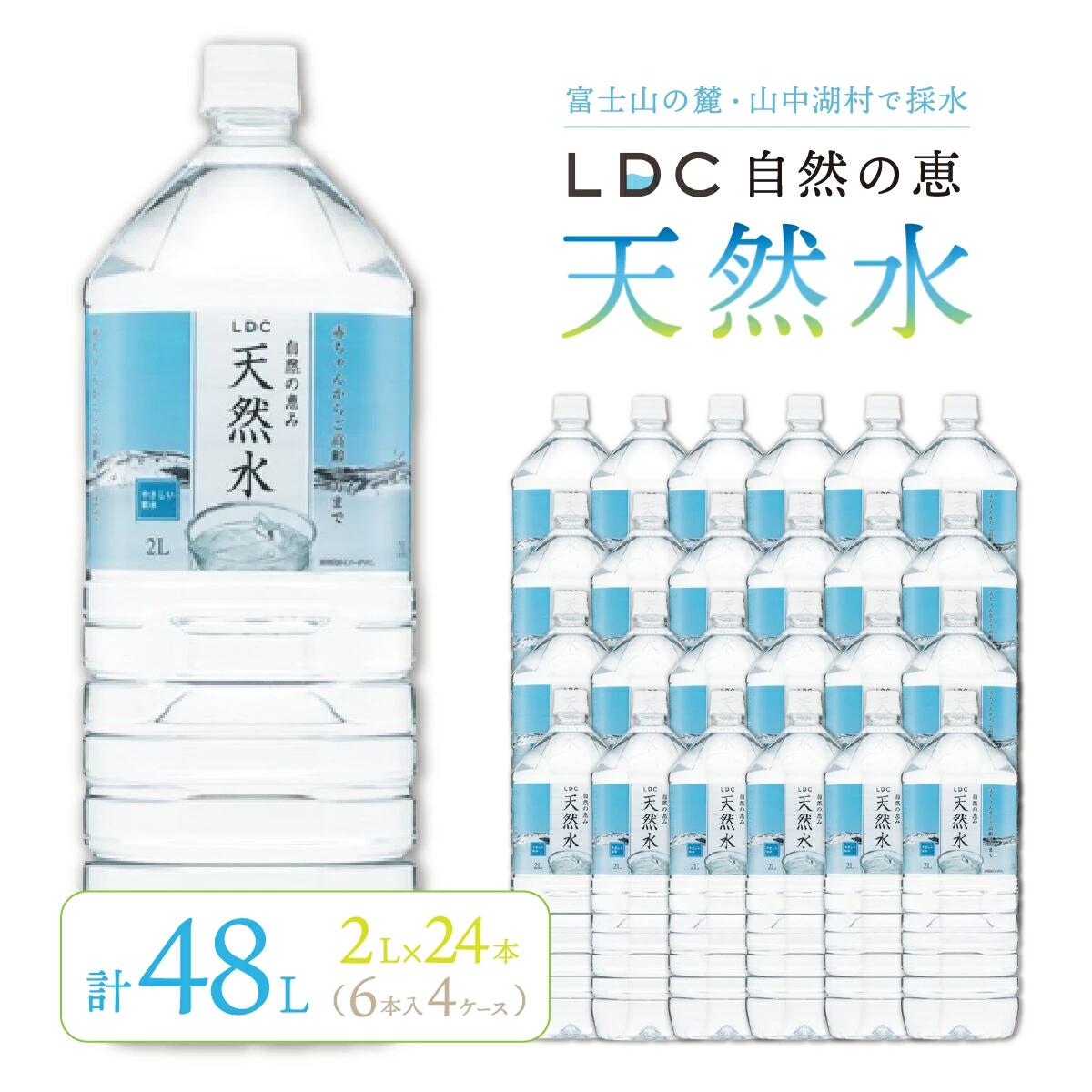 【ふるさと納税】【令和7年4月1日より寄附金額見直し(値上げ)予定】自然の恵み天然水　2L×24本（6本入り4ケース）　計48L　一週間程度で発送　※沖縄・離島配送不可 ふるさと納税 天然水 ミネラルウォーター 軟水 水 お水 ミネラル 山梨県 山中湖村 送料無料 YX004