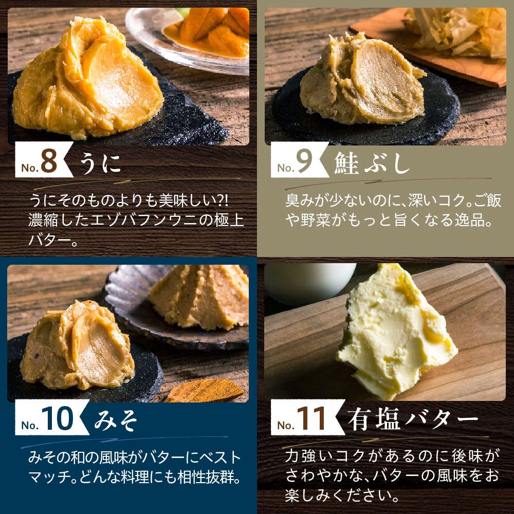 とよとみバター全種お試しセット【有塩バター100g×1個、10種アソートセット】