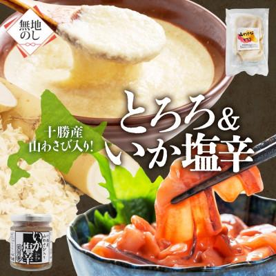 ふるさと納税 帯広市 熨斗 十勝 山わさび入り ごはんのおとも 2種セット とろろ&amp;イカの塩辛 各2個 北海道 帯広市