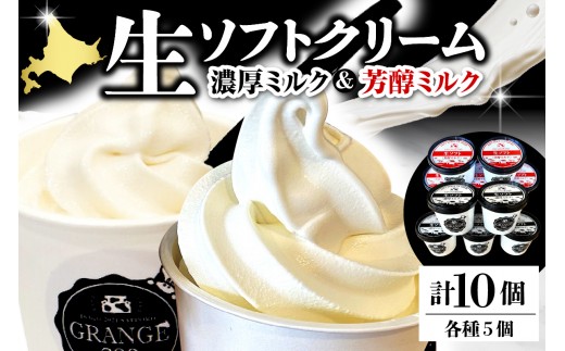 【スピード発送対応】生ソフトクリーム【濃厚ミルク／芳醇ミルク】 計10個　tt013-006sp