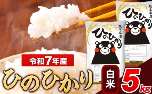 米 令和7年産 ひのひかり 白米 5kg 《7-14日以内に出荷予定(土日祝除く)》 5kg×1袋 熊本県産 米 精米 ひの 長洲町