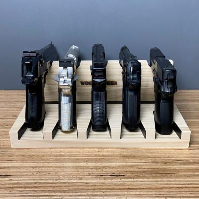 ふるさと納税 横手市 WOOD WORKS ハンドガンスタンド 5丁掛【ナチュラル】 |  | 01