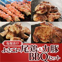 【ふるさと納税】塩麹につけたよさこい尾鶏と力豚のBBQセット