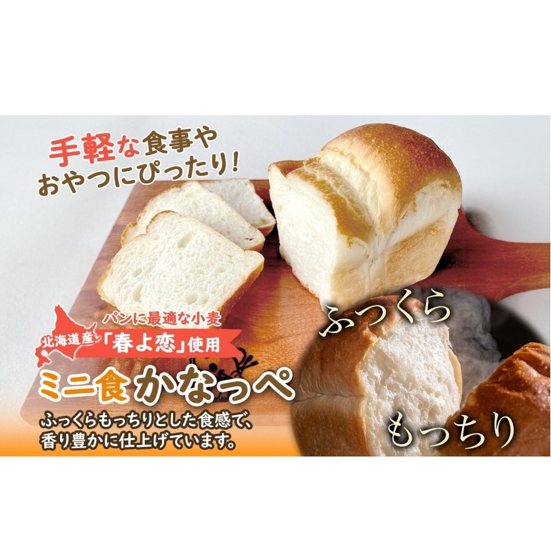 北海道 ミニ食かなっぺ 2種 セット プレーン 4個 ほうれん草 2個 北海道産 小麦 春よ恋 食パン パン トースト カナッペ 手作り 自家製 焼きたて 酵母 ベーカリー 朝食 手軽 冷凍 お取り寄