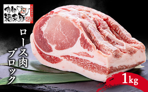 南部福来豚ロース肉　ブロック1kg【配送不可地域：離島】【1500445】