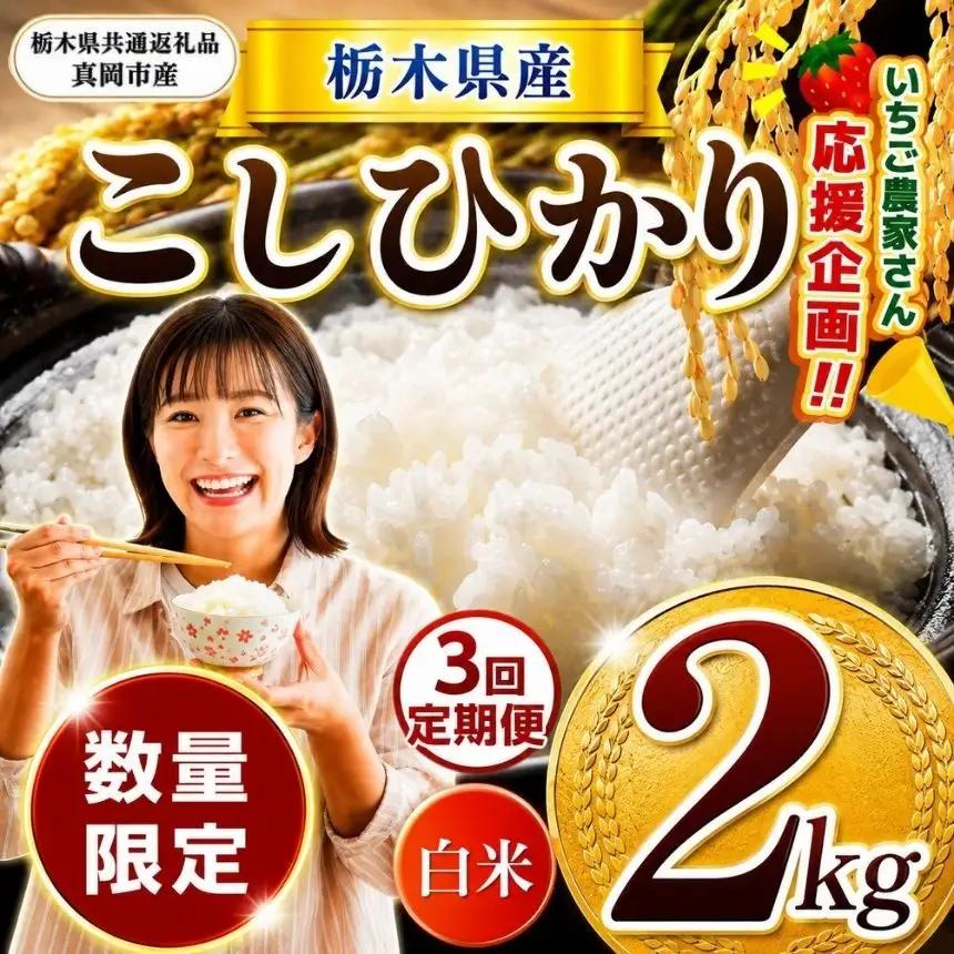 先行予約 【定期３回】令和8年度産 栃木県産 コシヒカリ 2kg |【栃木県共通返礼品】