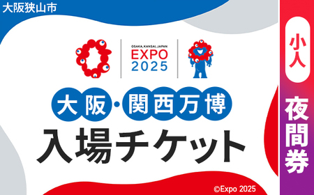 No.296 2025年日本国際博覧会入場チケット 夜間券（小人）【大阪狭山市返礼品】／ 万博 ばんぱく EXPO 2025 大阪万博 関西万博 大阪・関西万博 パビリオン ミャクミャク 大屋根リング いのち 未来 未来社会 環境 グルメ 海外グルメ 国際交流 文化交流 観光 入場券 チケットID 夢洲 大阪府