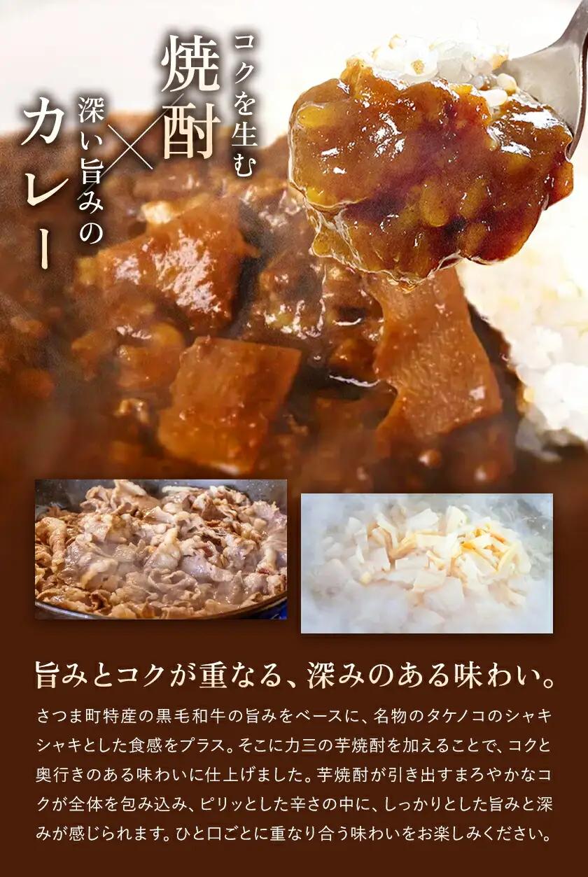 薩摩心酔力三 720ml×1本 本格焼酎入カレー力三 200g×2P 計400g 《30日以内に出荷予定(土日祝除く)》堀之内俊雄商店 鹿児島県 さつま町