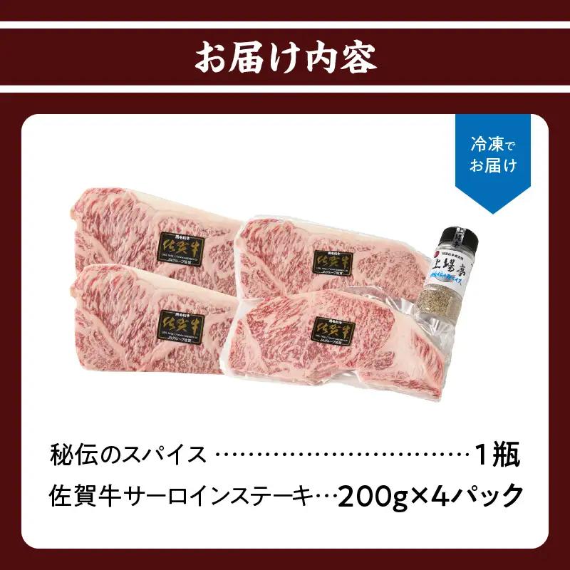 佐賀牛サーロインステーキ 800g（秘伝のスパイス付き）／ サーロイン【B240】