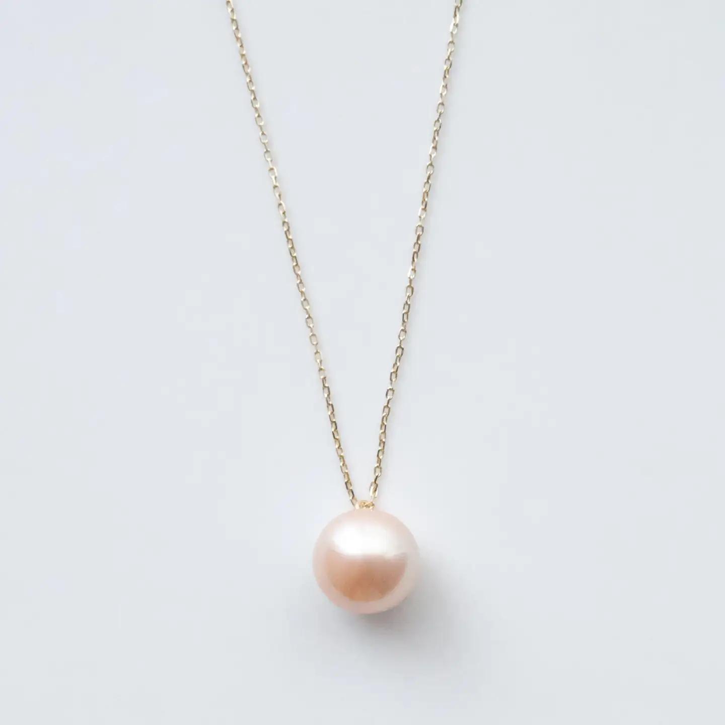 びわ湖真珠ラウンド大珠 ネックレス　K10YG 50cm [JS008]