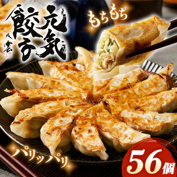 【ふるさと納税】げんき餃子56個セット 冷凍生餃子 ギョーザ専門店 中華総菜 点心もちもち パリパリ ／ 餃子 冷凍 冷凍餃子 3種セット 元気餃子 スタミナ餃子 よもぎ餃子 本格 もちもち パリッと おうちごはん お惣菜 ご家庭用 中華 皮厚 豚肉 ニラ 食べ比べ ギフト No.011